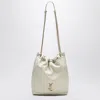 Saint Laurent Jamie Pochon Nappa Leather Shoulder Bag In White