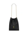 Saint Laurent Women Jamie 4.3 Leather Drawstring Bucket Bag In Black