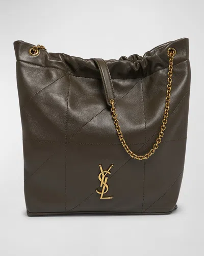 Saint Laurent Jamie 4.3 Pochon Ysl Shoulder Bag In Quilted Leather In Light Musk
