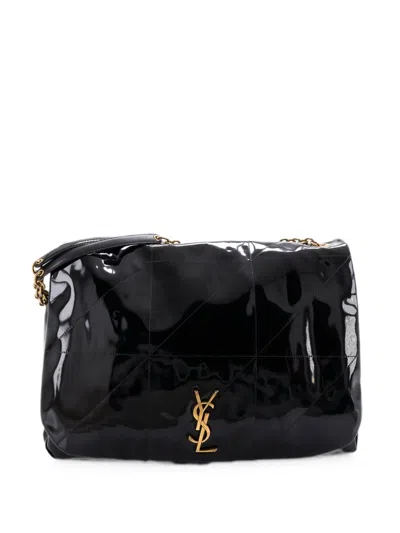 Pre-owned Saint Laurent Jamie 4.3 Quilted Patent Large Shoulder Bag In Black