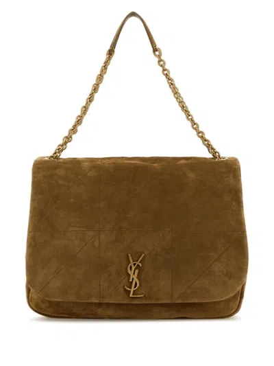 Saint Laurent Woman Biscuit Suede Jamie 4.3 Shoulder Bag In Brown