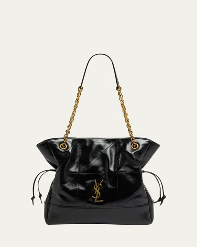 Saint Laurent Jamie 4.3 Small Ysl Shopper Tote Bag In Leather In Black