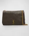 Saint Laurent Jamie 4.3 Small Ysl Shoulder Bag In Quilted Smooth Leather In Light Musk