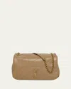 Saint Laurent Jamie 4.3 Small Ysl Shoulder Bag In Quilted Smooth Leather In Madder Brown