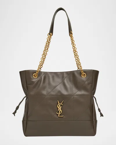 Saint Laurent Jamie 4.3 Small Ysl Tote Bag In Quilted Leather In Brown