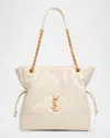 Saint Laurent Jamie 4.3 Small Ysl Tote Bag In Quilted Leather In White