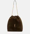 Saint Laurent Jamie Cassandre Large Suede Shoulder Bag In Brown