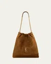 Saint Laurent Jamie Large Pochon Ysl Shoulder Bag In Quilted Suede