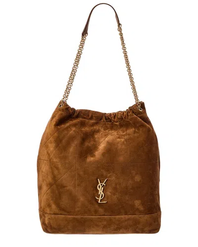 Saint Laurent Jamie Large Suede Bucket Bag In Brown
