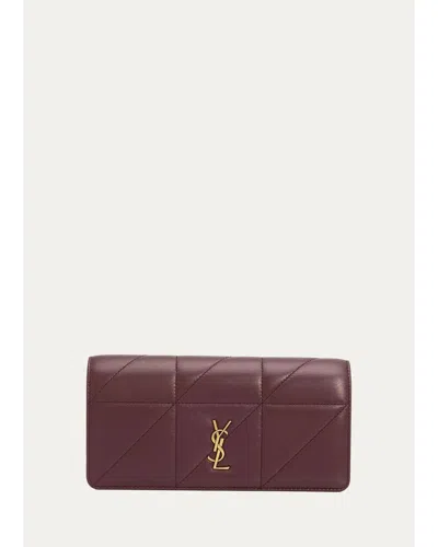Saint Laurent Jamie Leather Clutch In Arabica