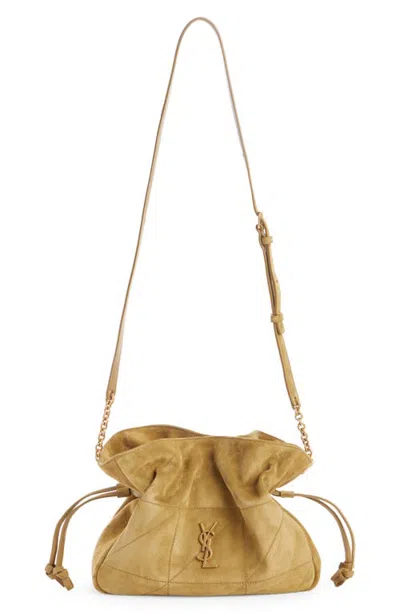 Saint Laurent Jamie Leather Shoulder Pouch In Deep Jungle