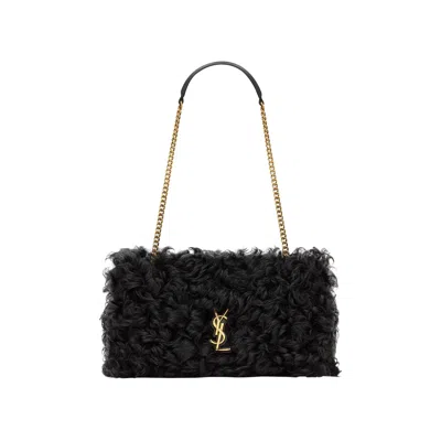 Pre-owned Saint Laurent Jamie Medium In Shearling 'nero/nero' | Black | Women's Size Onesize