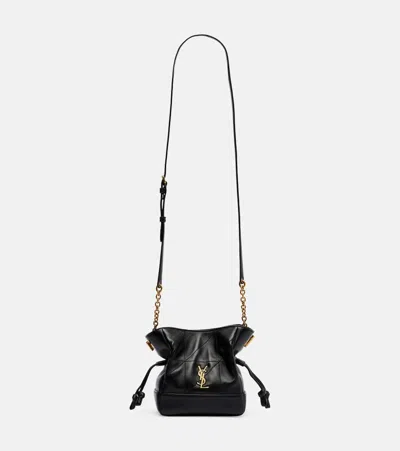 Saint Laurent Jamie Mini Leather Crossbody Bag In Black