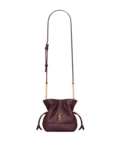 Saint Laurent Jamie Mini Pochon Porte Epaule En Cuir D Agneau In Red