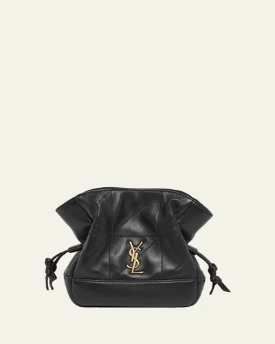 Saint Laurent Jamie Mini Ysl Quilted Leather Shoulder Bag In Black