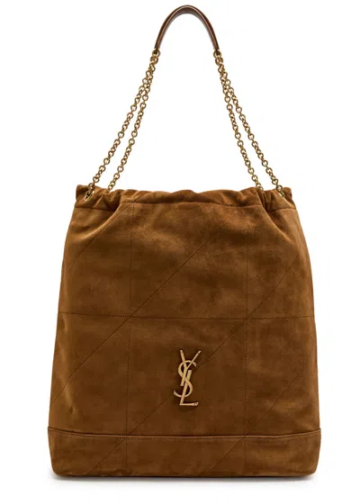Saint Laurent Jamie Pochon Large Suede Shoulder Bag In Brown