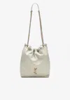 Saint Laurent Jamie Pochon Nappa Leather Shoulder Bag In White