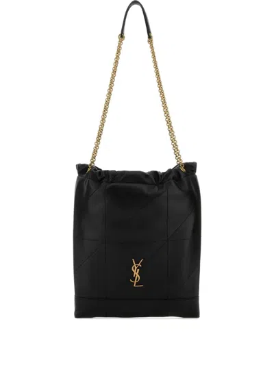 Saint Laurent Jamie Pochon Shoulder Bag In Soft Nappa Leather With Stitching And Removable Pouch, Go