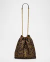 Saint Laurent Jamie Pochon Ysl Shoulder Bag In Silk Twill