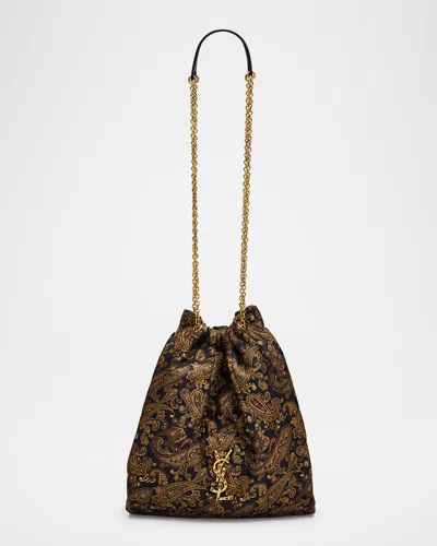 Saint Laurent Jamie Pochon Ysl Shoulder Bag In Silk Twill