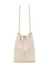 Saint Laurent Drawstring Shoulder Bag In White