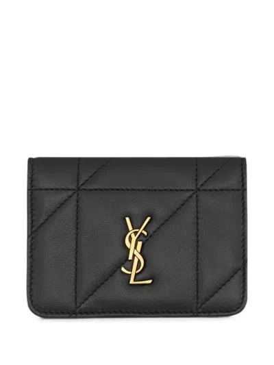 Saint Laurent Jamie Quilted Leather Card Holder In Black