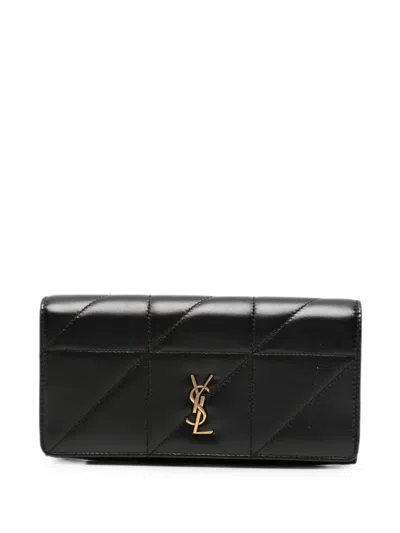 Saint Laurent Jamie Quilted Leather Wallet In Black