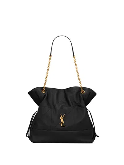 Saint Laurent Jamie Shopping In Lambskin Bags In Black