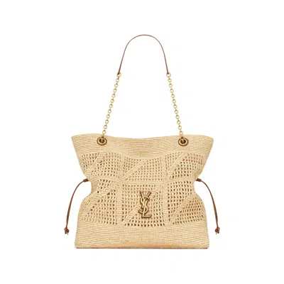 Pre-owned Saint Laurent Jamie Shopping In Raffia 'pale Brown/bri/ebony' | Women's Size Onesize
