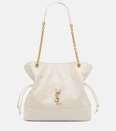 Saint Laurent Jamie Shopping Small Leather Shoulder Bag In White