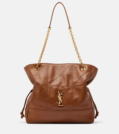 Saint Laurent Jamie Shopping Small Leather Tote Bag In Brown