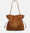 Saint Laurent Jamie 4.3 Medium Drawstring Suede Shoulder Bag In Brown