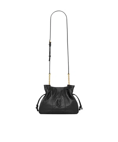 Saint Laurent Jamie Shoulder Pouch In Lambskin In Black