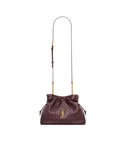 Saint Laurent Jamie Shoulder Pouch In Lambskin In Red Wine Cabernet Sauvignon