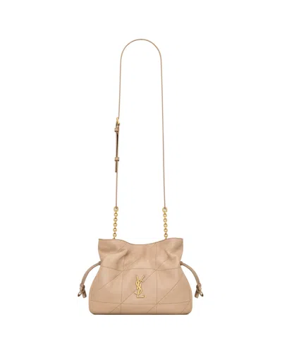 Saint Laurent Jamie Shoulder Pouch In Lambskin In Sand