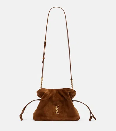 Saint Laurent Jamie Small Suede Shoulder Bag In Brown