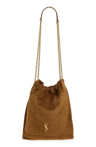 Saint Laurent Jamie Suede Pouch Bag In Brown