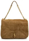 Saint Laurent Jamie Xl Suede Shouder Bag In Brown