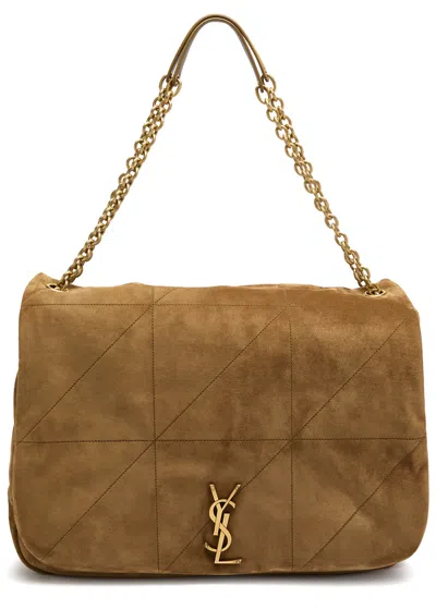 Saint Laurent Jamie Xl Suede Shouder Bag In Brown