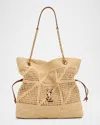 Saint Laurent Jamie Ysl Shopper Tote Bag In Woven Raffia In Sand
