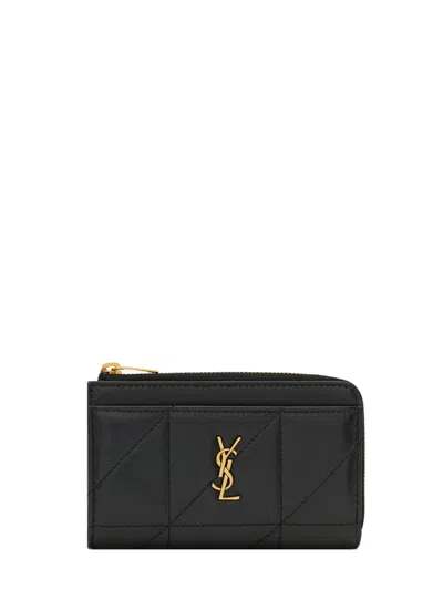 Saint Laurent Jamie Zip Card Case In Bronze