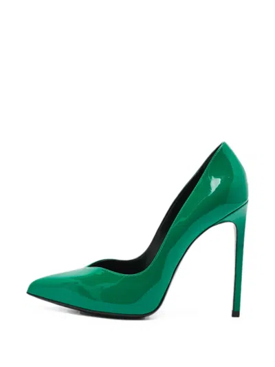 Pre-owned Saint Laurent Janis Pointed-toe Pumps In Green