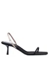 Saint Laurent Jaspe 55 Silk Slingback Sandal In Black