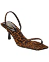 Saint Laurent Jaspe 55 Leopard-print Grosgrain Sandals In Brown