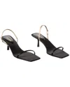 Saint Laurent 55 Kitten Heel Strappy Square Toe Pumps In Black
