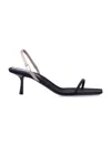 Saint Laurent 55 Kitten Heel Strappy Square Toe Pumps