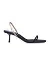 Saint Laurent Jaspe 55 Silk Slingback Sandal In Black