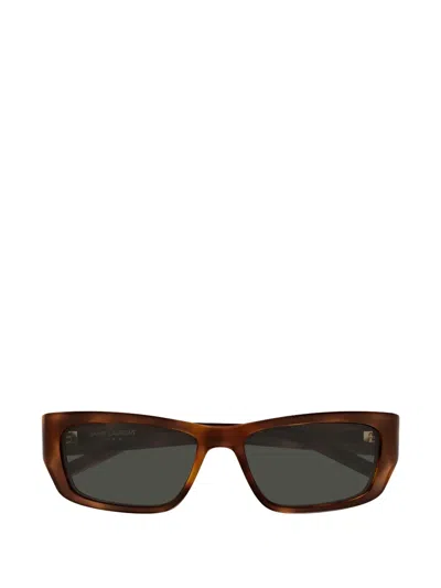 Saint Laurent Jazz Rectangle-frame Sunglasses In Multi