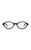 Saint Laurent Jeanne Oval-frame Acetate Glasses In Black