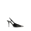 Saint Laurent Stiletto Pumps With Ankle Strap And Metal Cap In Black